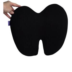 C Cushion Lab Extra Dense Lumbar Pillow Back Pain Support Strap Office Black